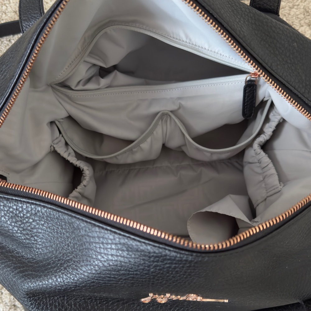Jujube Wherever Weekender black vegan leather diaper bag - Picture 7 of 16